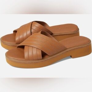 Madewell The Alina Platform  Leather Sandal, size 8, Brown